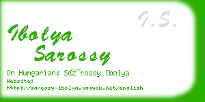 ibolya sarossy business card
